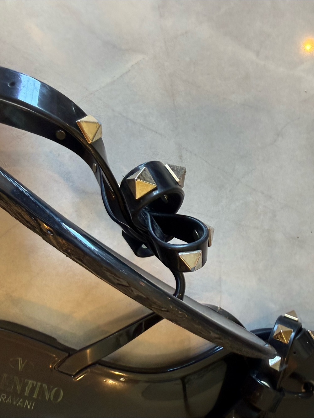 Valentino Black Studded Bow Women’s Sandals - Picture 9 of 9
